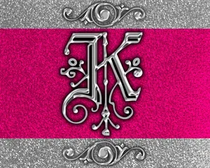 Pinkish Silver Letter K Wallpaper