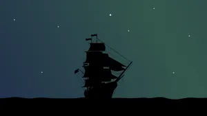 Pirate Ship Silhouette Art Wallpaper