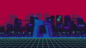 Pixel Art Cityscape - A Unique View Of The City Wallpaper