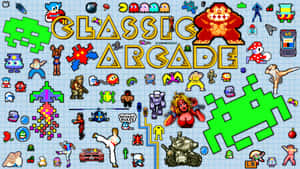 Pixel Classic Arcade Game Wallpaper