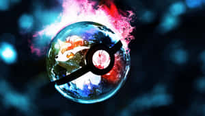 Pixel Pokeball Blue Game Wallpaper