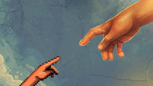 Pixel The Creation Of Adam 4k Wallpaper