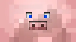 Pixelated Pig Minecraft Wallpaper