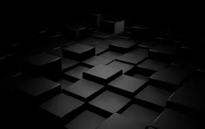 Plain Black Desktop Cubes Wallpaper