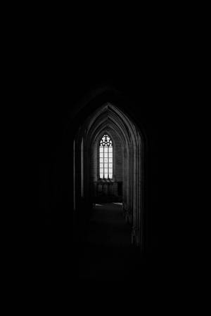 Plain Black Iphone Chapel Window Wallpaper