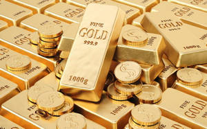 Plain Gold Bars With Markings Wallpaper