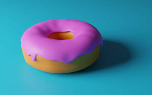 Plain Pink Donut Wallpaper