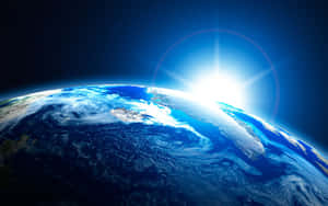 Planet Earth Sun Rays Wallpaper