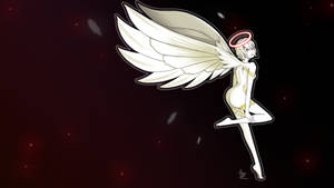 Platinum End Nasse Black Background Wallpaper