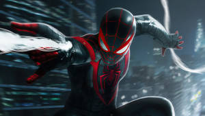 Play Spider Man Miles Morales Like Never Before On Playstation 5 Wallpaper