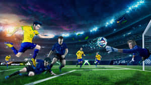 Players Inside Football Field Wallpaper