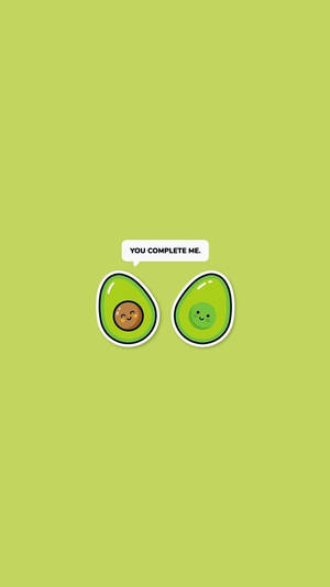 Playful Banter Between Two Adorable Avocados Wallpaper