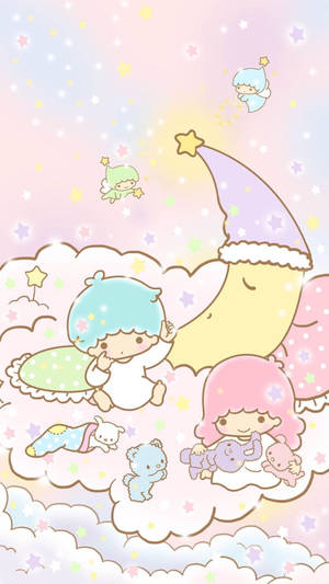 Playing Little Twin Stars Wallpaper