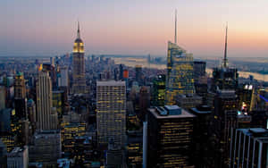 Pleasant Sunset New York City Laptop Wallpaper