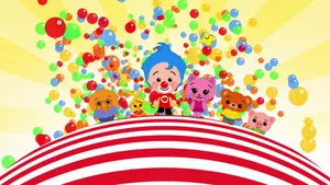 Plim Plim And Friends Balloon Shower Wallpaper