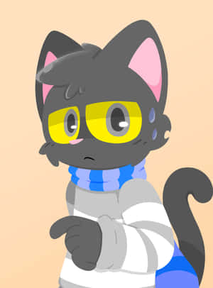 Pointing Cartoon Cute Cat Pfp Wallpaper