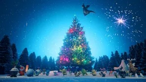 Pokémon Christmas Giant Christmas Tree Wallpaper