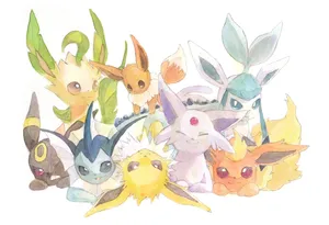 Pokémon Eevee Group Evolutions Wallpaper