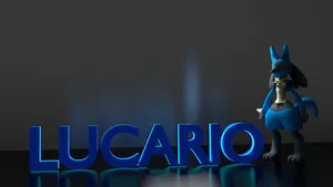 Pokemon Lucario 3d Lettering Art Wallpaper