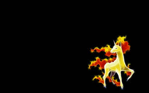 Pokémon Ponyta In Solid Black Wallpaper