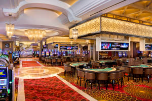 Poker Table In Hotel Wallpaper