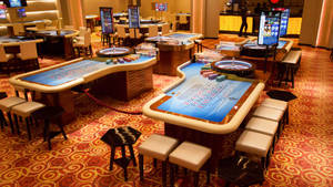 Poker Tables In Beige Wallpaper