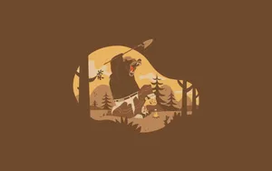 Polar Bear Chef Funny Simple Desktop Wallpaper