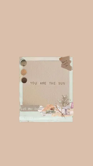 Polaroid Beige Aesthetic Phone Quote Wallpaper