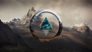 Polyscape Desert Mountain Peak Wallpaper