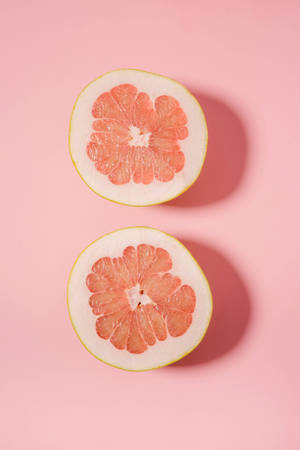 Pomelo Halves Pink Mobile Wallpaper