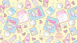 Pompompurin Birthday Party Pattern Hd Wallpaper