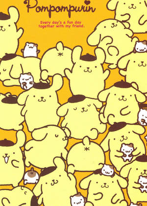 Pompompurin Hd Pattern Art Orange Bg Wallpaper