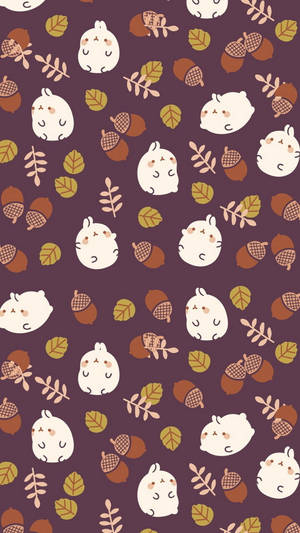 Popular Phone Leaves Acorn Bunny Wallpaper