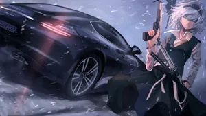 Porsche Panamera Anime Car Wallpaper