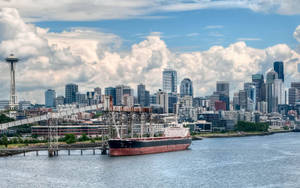 Port And Skyscrapers In Seattle Wallpaper