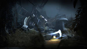 Portal 2 Dual Screen Glados On The Ground Wallpaper