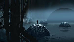 Portal 2 Sphere In Ocean Wallpaper