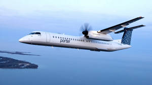 Porter Airlines Foggy Blue Sky Wallpaper