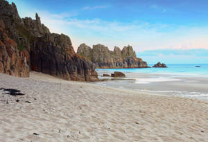 Porthcurno Coast In Uk Wallpaper