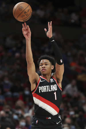 Portland Basketball Player Shooting Wallpaper