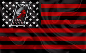 Portland Trail Blazers 2004 Logo Flag Wallpaper