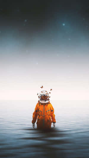 Portrait Photography Astronaut Butterfly In Ocean Wallpaper