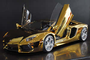 Posh Model Gold Cars Wallpaper