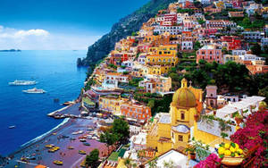 Positano Seaside Village Italy Wallpaper