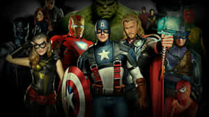 Powerful Assembly Of Marvel Superheroes Wallpaper