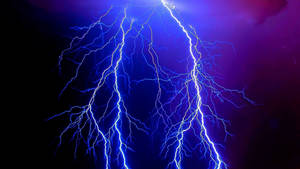 Powerful Lightning Strike Electric Current Wallpaper