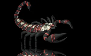 Powerful Red And Black Scorpion Symbol Wallpaper