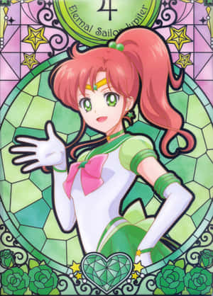 Powerful Sailor Jupiter In Action Wallpaper