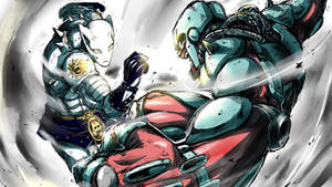 Powerful Stands Do Battle In Jojo's Bizarre Adventure Wallpaper