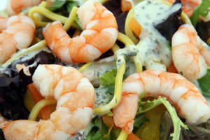 Prawns And Noodles Fresh Salad Wallpaper